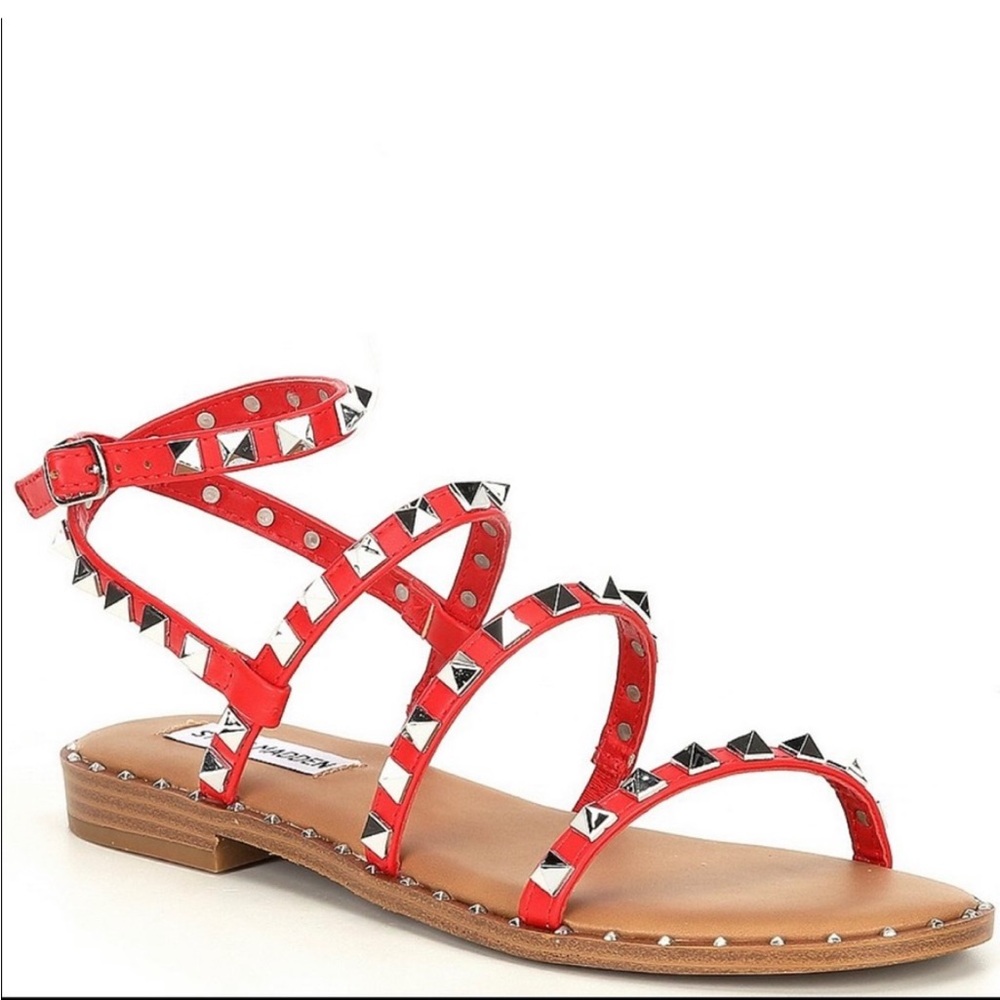 Steve Madden Red Studded Sandals